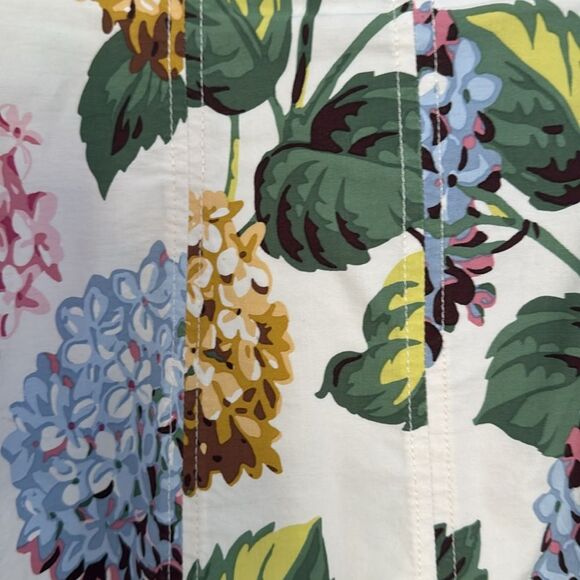 By Anthropologie Slim Square-Neck Sheath Midi Dress Hydrangea Print size 2 - Picture 7 of 8